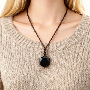 Black Obsidian Star Pendant – Protection &amp; Balance