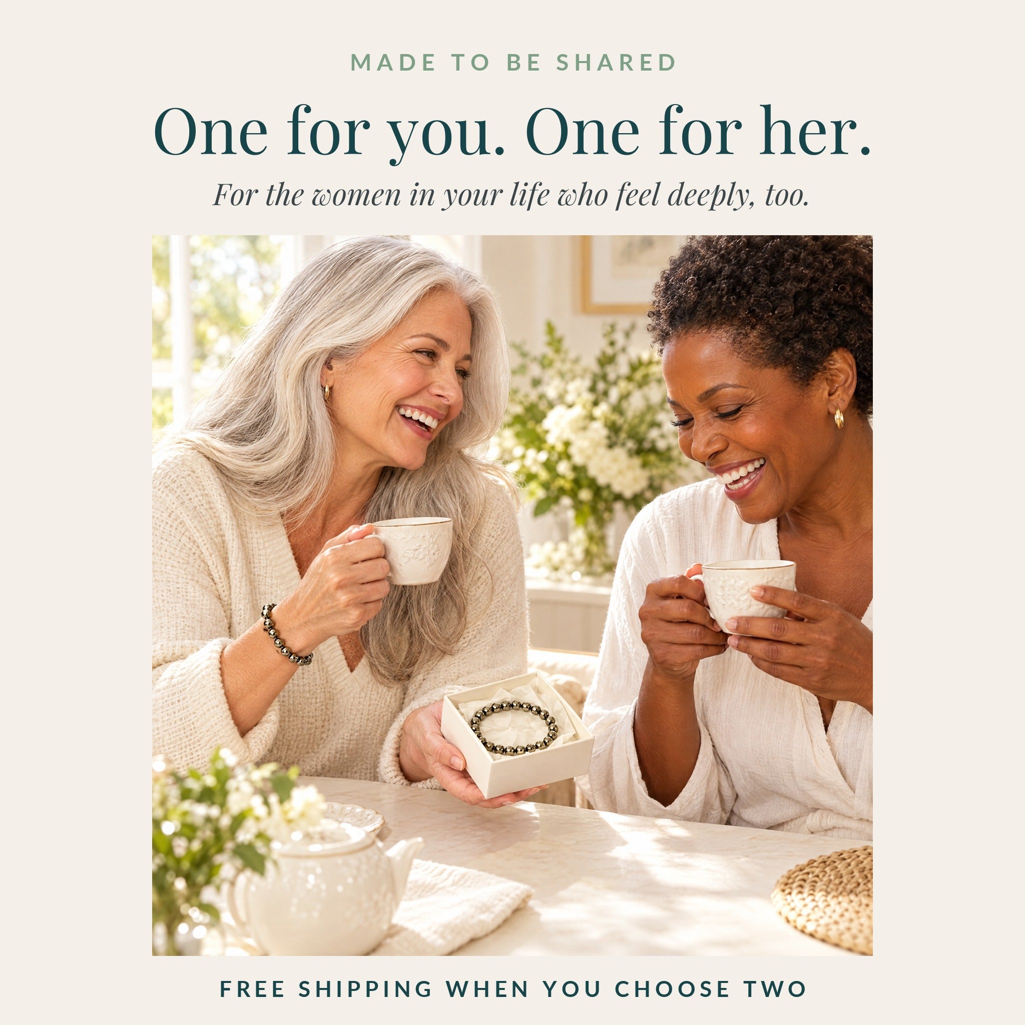 One for you, one for her: sharing the pyrite bracelet as a gift