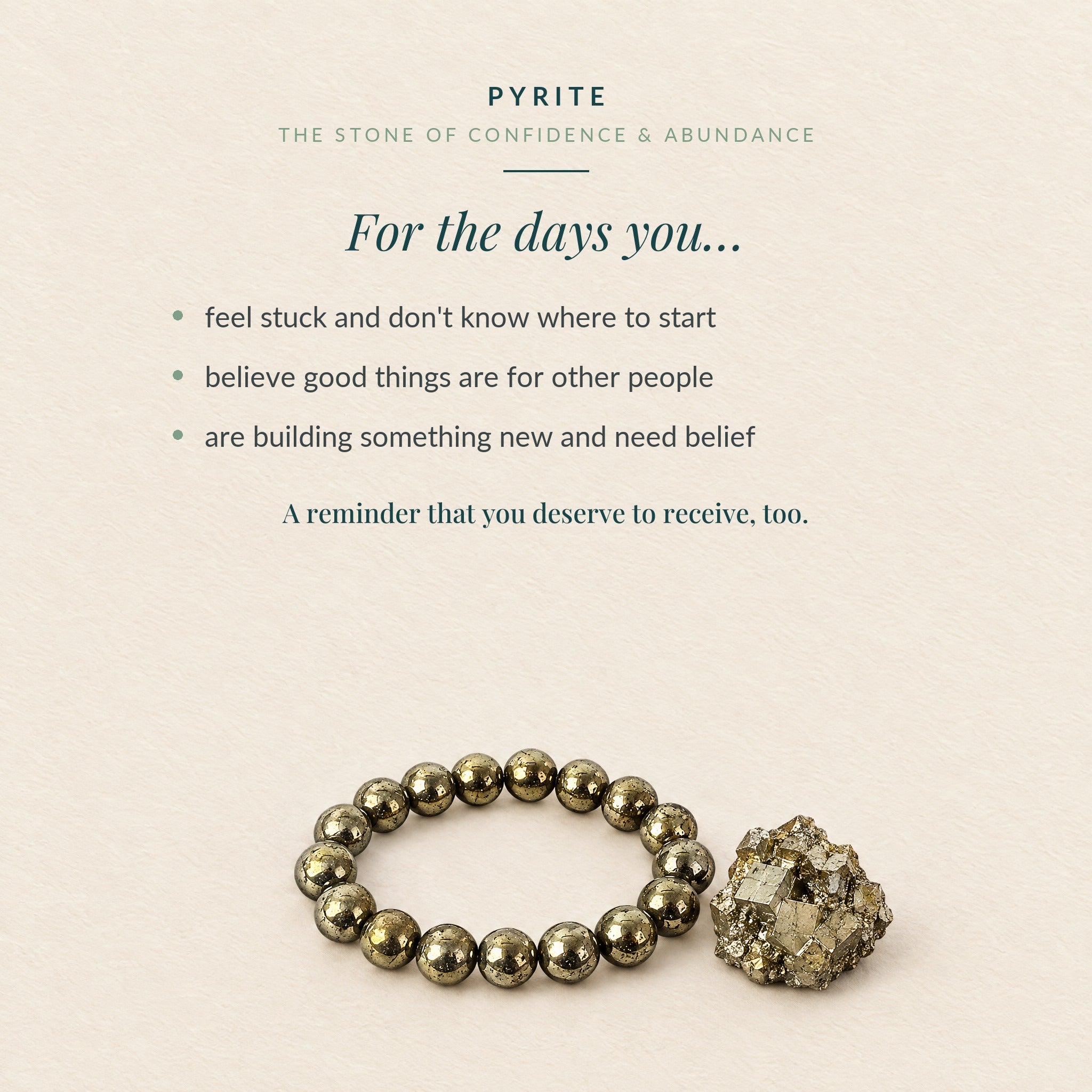 What pyrite is for, with three everyday moments it supports