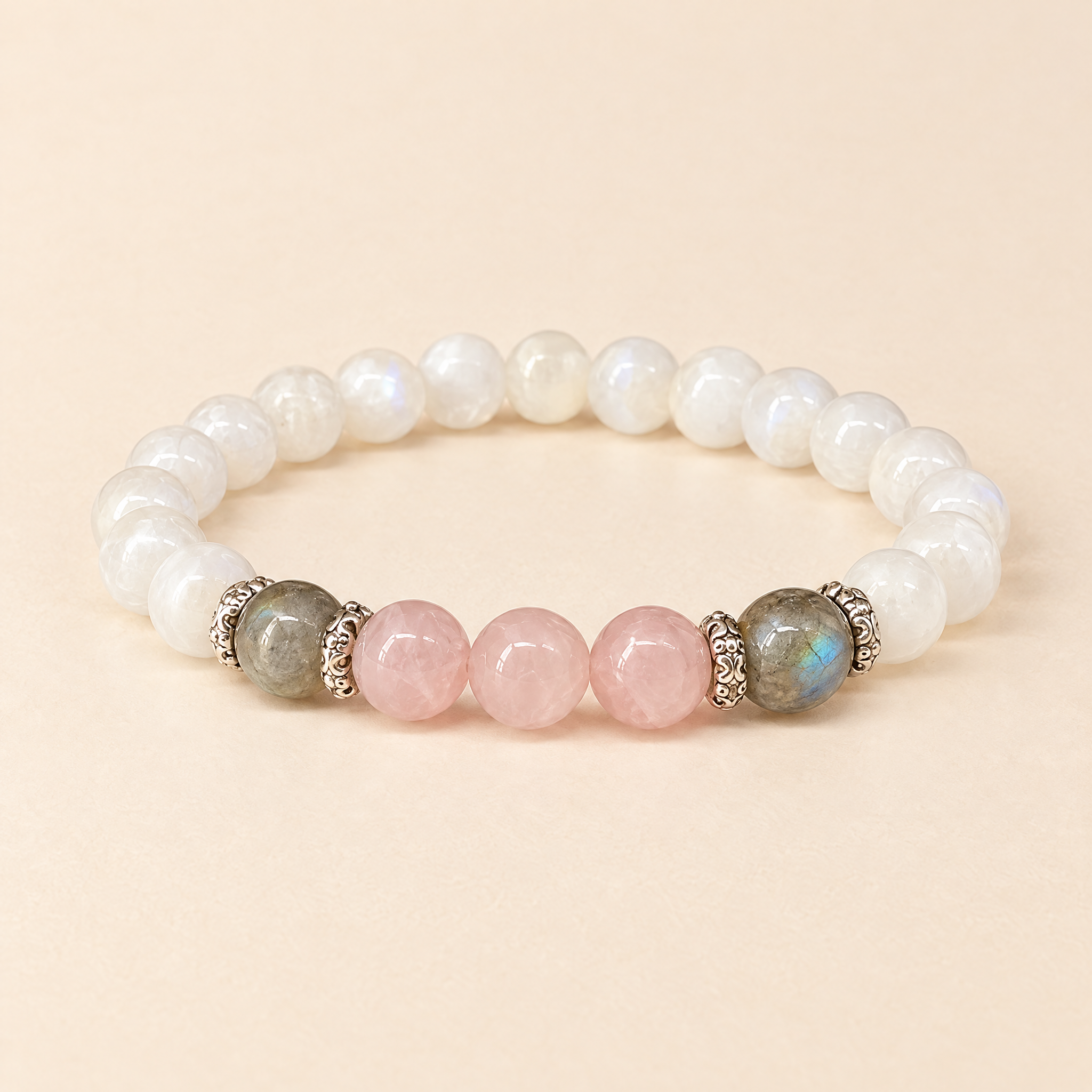 Moonlit Calm bracelet on a cream background