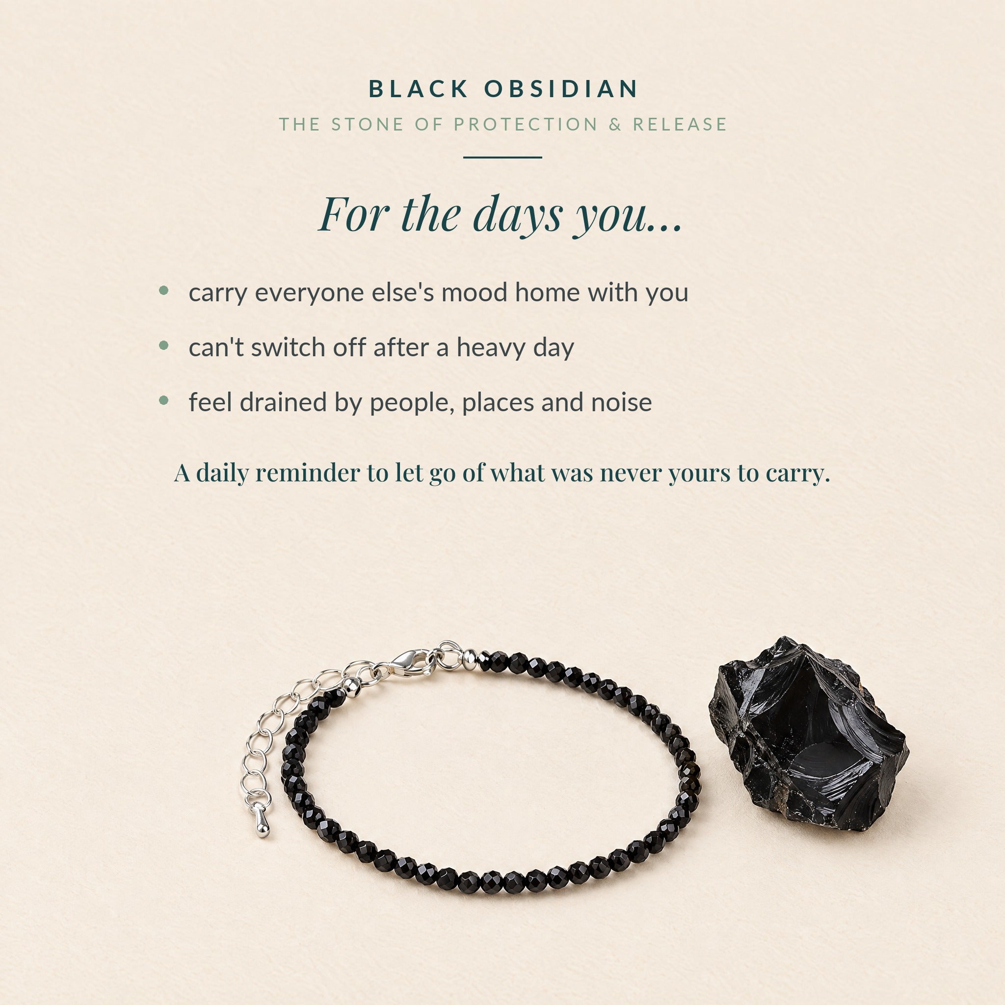 What black obsidian is for: for the days you carry everyone else's mood home, can't switch off, or feel drained